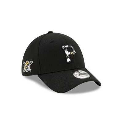 Black Pittsburgh Pirates Hat - New Era MLB Batting Practice 39THIRTY Stretch Fit Caps USA4860971